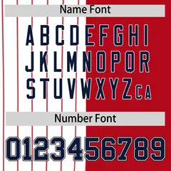 White Red Navy Pinstripe Raglan Baseball Jersey 4