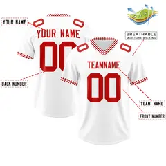 White Red Neckline Square Classic Authentic Football Jersey 2