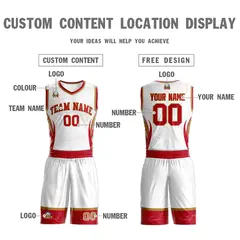 White Red-Old Gold Graffiti Lightning Basketball Jersey 3