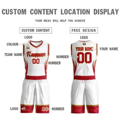 White Red-Old Gold Graffiti Lightning Basketball Jersey 3