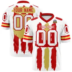 White Red Old Gold Graffiti Pattern Flag Football Jersey