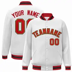 White Red-Old Gold Varsity Full-Snap Letterman Jacket 1
