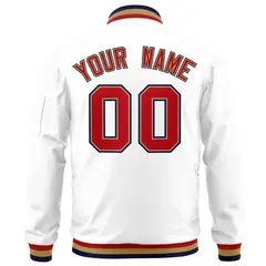 White Red-Old Gold Varsity Full-Zip Letterman Bomber Jacket 4