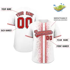 White Red Phonetic Rhythm Authentic Baseball Jersey 2