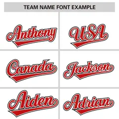 White Red Phonetic Rhythm Authentic Baseball Jersey 3