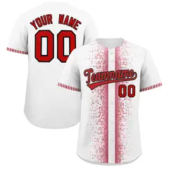 White Red Phonetic Rhythm Authentic Baseball Jersey 1