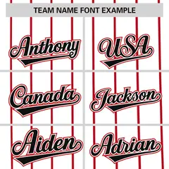 White Red Pinstripe Two-tone Side Baseball Jersey 3