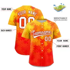White Red Puzzle Elements Baseball Jersey 2