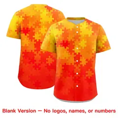 White Red Puzzle Elements Baseball Jersey 7