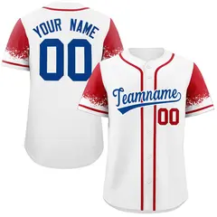 White Red Raglan Sleeves Authentic Baseball Jersey
