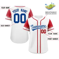 White Red Raglan Sleeves Authentic Baseball Jersey 2