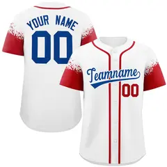 White Red Raglan Sleeves Authentic Baseball Jersey