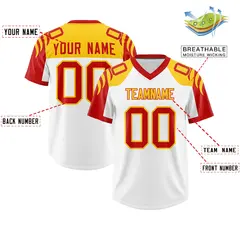 White Red Raglan Sleeves Authentic Football Jersey 2