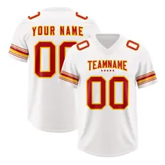 White Red Retro Sleeve Line Authentic Football Jersey