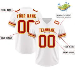 White Red Retro Sleeve Line Authentic Football Jersey 2
