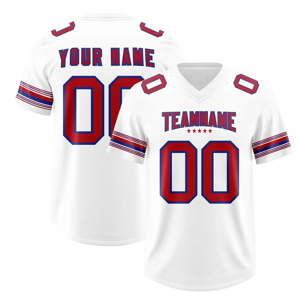 White Red Retro Sleeve Line Authentic Football Jersey