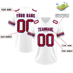White Red Retro Sleeve Line Authentic Football Jersey 2