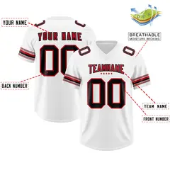 White Red Retro Sleeve Line Authentic Football Jersey 2