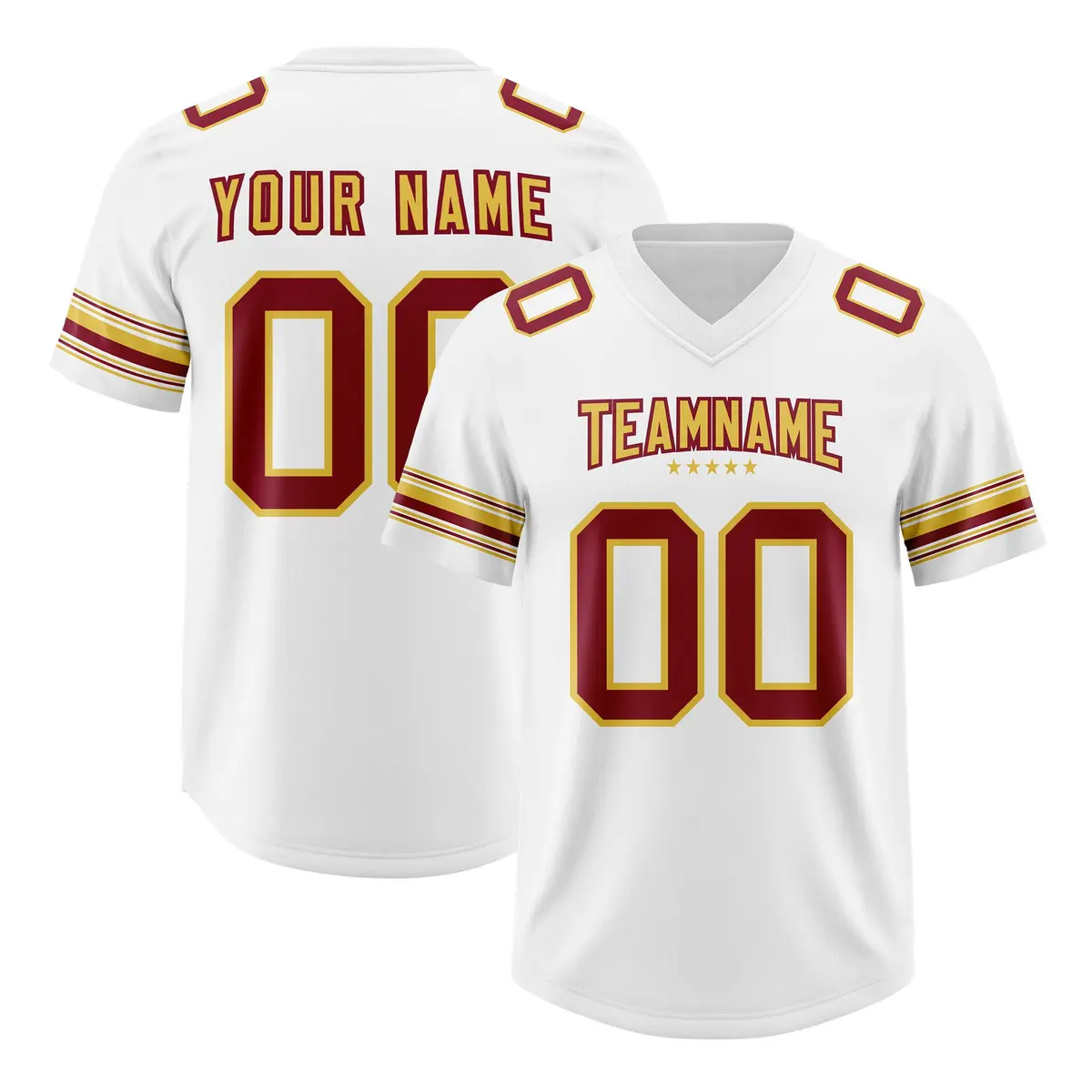 White Red Retro Sleeve Line Authentic Football Jersey