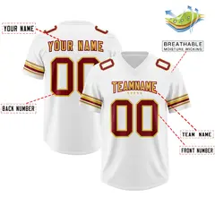 White Red Retro Sleeve Line Authentic Football Jersey 2