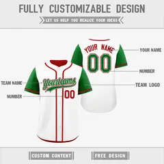 White Red Reversible Raglan Sleeves Baseball Jersey 3