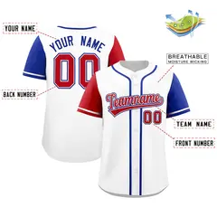 White Red Royal Blue American Flag Graffiti Split Independence Day Baseball Jersey 2