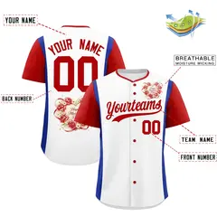 White Red Royal Blue Mother's Day Baseball Jersey 2