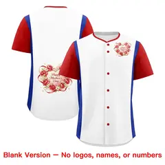 White Red Royal Blue Mother's Day Baseball Jersey 7