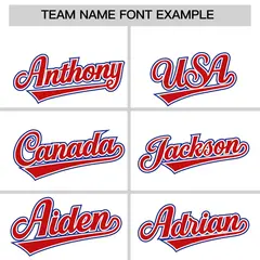White Red Royal Blue Star Series Lace-Up Neck Hockey Jersey 3