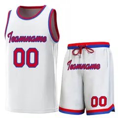 White Red-Royal Classic Sets Basketball Jersey 1