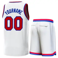 White Red-Royal Classic Sets Basketball Jersey 3