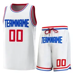 White Red-Royal Classic Sets Basketball Jersey 1