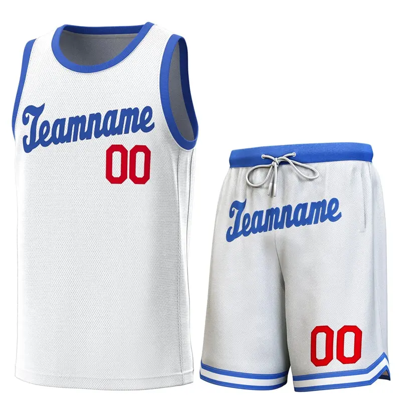 White Red-Royal Classic Sets Basketball Jersey