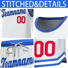White Red-Royal Classic Sets Basketball Jersey 6