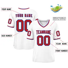 White Red-Royal Classic Style Authentic Football Jersey 2
