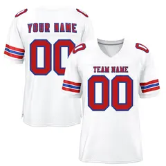 White Red-Royal Classic Style Mesh Authentic Football Jersey