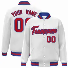 White Red-Royal Classic Varsity Full-Snap Letterman Jacket 1
