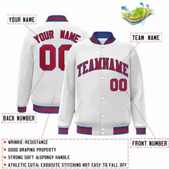 White Red-Royal Classic Varsity Full-Snap Letterman Jacket 2