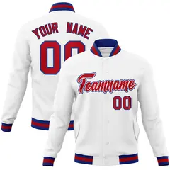 White Red-Royal Classic Varsity Full-Snap Letterman Jacket 1