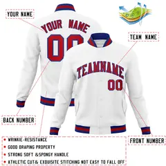White Red-Royal Classic Varsity Full-Snap Letterman Jacket 4