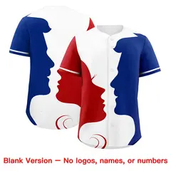 White Red Royal Couple Silhouettes Valentine's Day Baseball Jersey 2