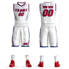 White Red-Royal Graffiti Claw Element Sets Basketball Jersey