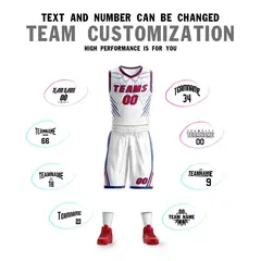 White Red-Royal Graffiti Claw Element Sets Basketball Jersey 4