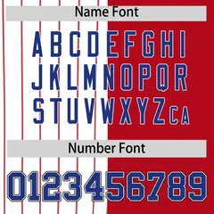 White Red Royal Pinstripe Raglan Baseball Jersey 4