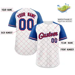 White Red-Royal Rhombus Authentic Baseball Jersey 2
