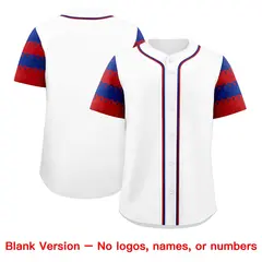 White Red Royal Sleeve Flag Lace Baseball Jersey 7