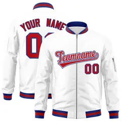 White Red-Royal Varsity Full-Zip Letterman Bomber Jacket 1
