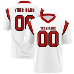 White Red Shoulder Cut Two-Tone Flag Football Jersey 1