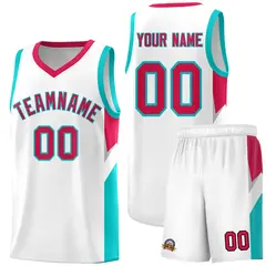 White Red Side Design Basketball Jersey Sports Uniform