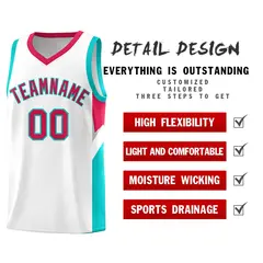 White Red Side Design Basketball Jersey Sports Uniform 2